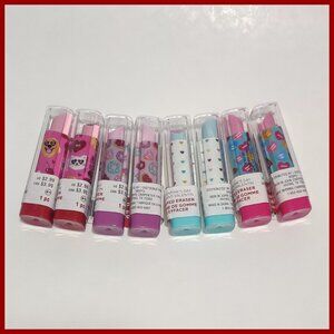 Lot of 8 Valentine's Day Lipstick Shaped Erasers by Creatology - Party Favors